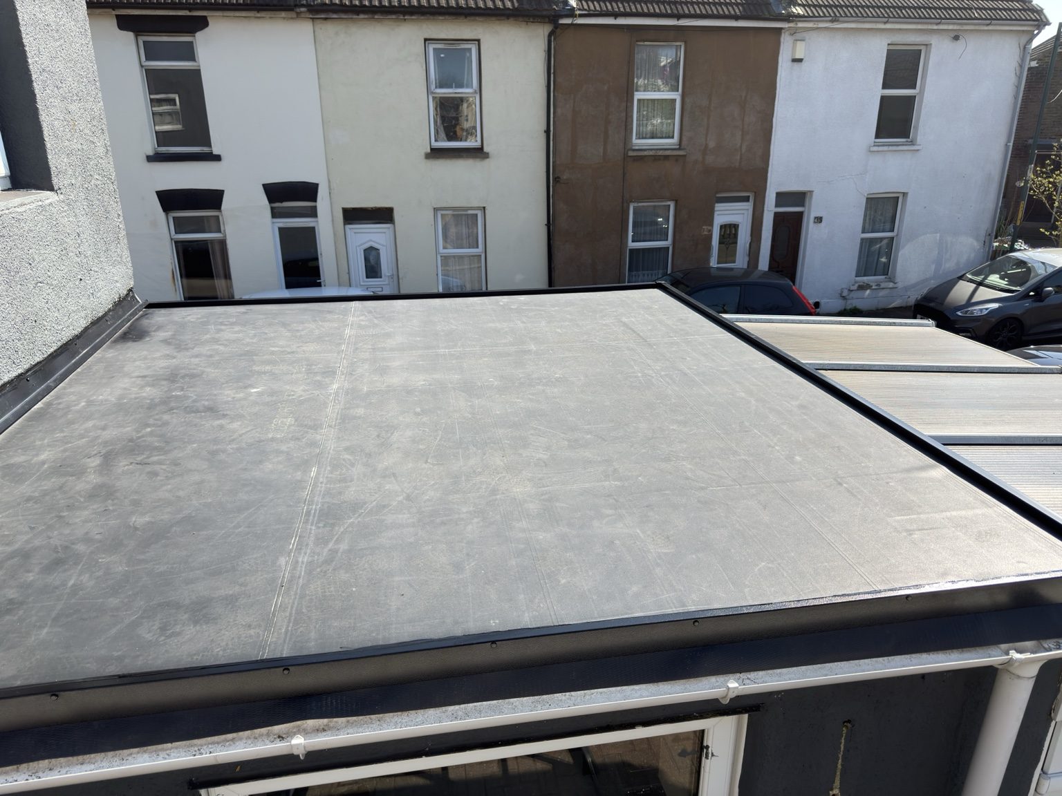 Completed flat roof